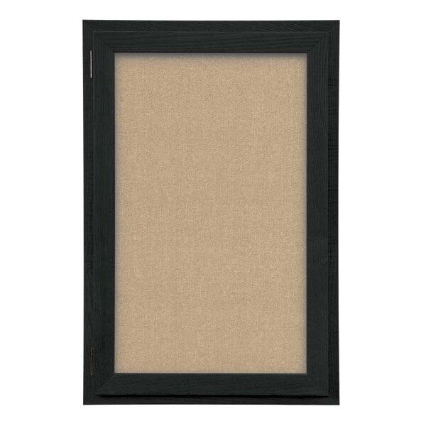 Outdoor Enclosed Combo Board, 42"x32", Satin Frame/Black Porc & Rubber